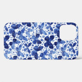 Coques Case-Mate iPhone Papillons Aquarelle Bleu (Verso (horizontal))