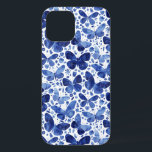 Case-Mate iPhone Case Papillons Aquarelle Bleu<br><div class="desc">Peinture à papillon bleu et blanc Indigo. Protégez et prétendez votre téléphone en même temps !</div>