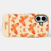 Coques Case-Mate iPhone Papillons aquarelle orange (Verso (horizontal))