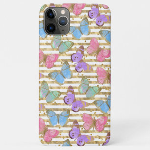 Case-Mate iPhone Case Papillons Aquarelle Paillettes Dorées
