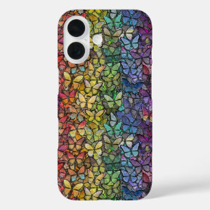 Coques iPhone 16 papillons arc-en-ciel