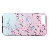 Coques Case-Mate iPhone Papillons aux fleurs de cerisier Pastel (Dos (Horizontal))