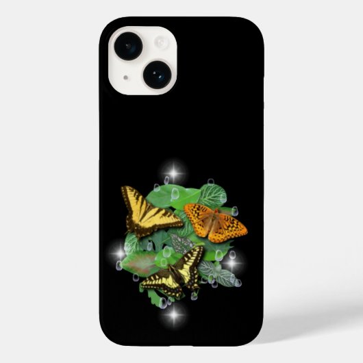 Coques Case-Mate iPhone Papillons avec Raindrops Feuille étoiles (Verso)