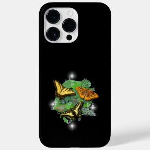 Coque Pour Pour iPhone 14 Pro Max Papillons avec Raindrops Feuille étoiles