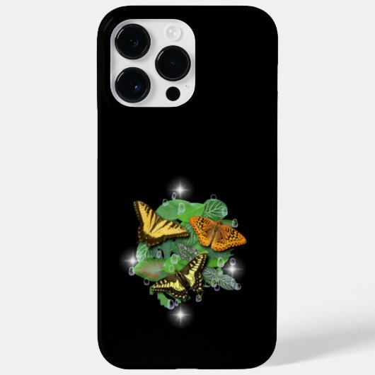 Coques Case-Mate iPhone Papillons avec Raindrops Feuille étoiles (Verso)
