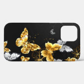 Coques Case-Mate iPhone Papillons blancs et dorés (Verso (horizontal))