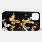 Coques Case-Mate iPhone Papillons blancs et dorés (Verso (horizontal))