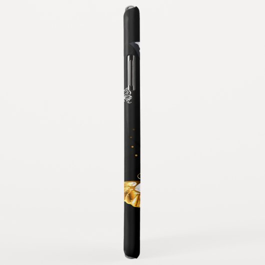 Coques Case-Mate iPhone Papillons blancs et dorés (Dos/Droite)