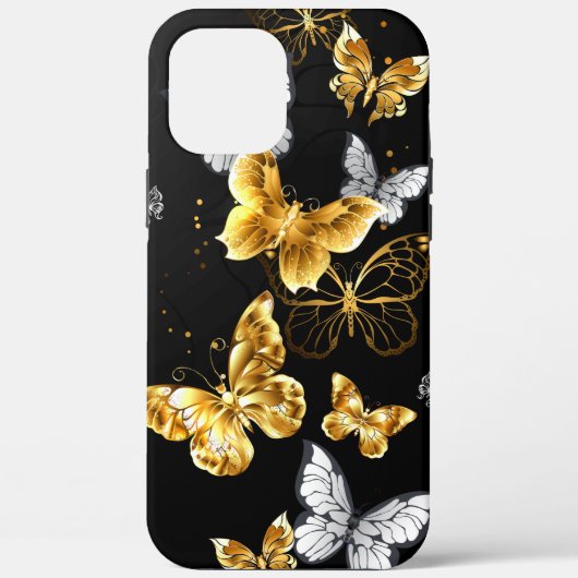 Coques Case-Mate iPhone Papillons blancs et dorés (Verso)