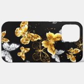 Coques Case-Mate iPhone Papillons blancs et dorés (Verso (horizontal))