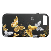 Coques Case-Mate iPhone Papillons blancs et dorés (Dos (Horizontal))