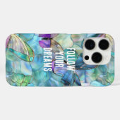 Coques Case-Mate iPhone Papillons bleu pourpre turquoise (Verso (horizontal))