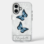 Coques Case-Mate iPhone Papillons Bleus brillants (Verso)