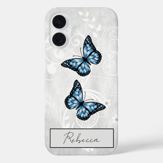 Coques Case-Mate iPhone Papillons Bleus brillants (Verso)