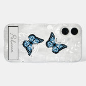 Coques Case-Mate iPhone Papillons Bleus brillants (Verso (horizontal))
