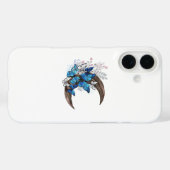 Coques Case-Mate iPhone Papillons bleus sur croissant en bois (Verso (horizontal))