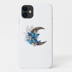 Case-Mate iPhone Case Papillons bleus sur croissant en bois