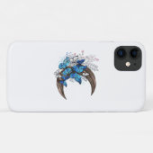 Coques Case-Mate iPhone Papillons bleus sur croissant en bois (Dos (Horizontal))
