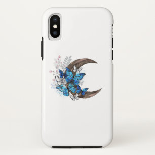 Case-Mate iPhone Case Papillons bleus sur croissant en bois