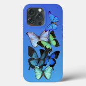 Coques Case-Mate iPhone Papillons chatoyants bleus (Verso)