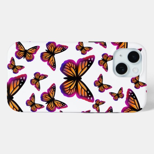 Coques Case-Mate iPhone Papillons couleur aquarelle (Verso (horizontal))