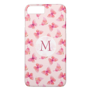 Case-Mate iPhone Case Papillons d'aquarelle Monogram Blush