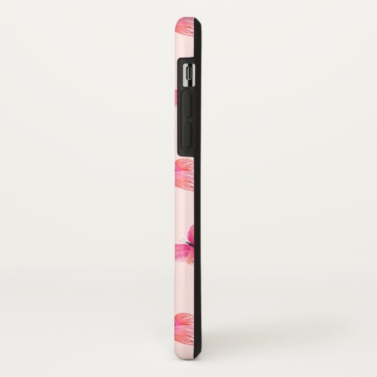 Coques Case-Mate iPhone Papillons d'aquarelle Monogram Blush (Dos/Gauche)