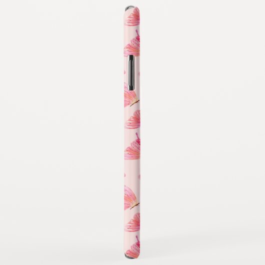 Coques Case-Mate iPhone Papillons d'aquarelle Monogram Blush (Dos/Droite)