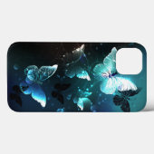 Coques Case-Mate iPhone Papillons de nuit à la menthe (Verso (horizontal))