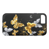 Coques Case-Mate iPhone Papillons d'or et de blanc (Dos (Horizontal))