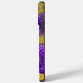 Coques Case-Mate iPhone Papillons d'or Fleurs violettes Nom personnalisé (Verso / Gauche)