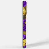Coques Case-Mate iPhone Papillons d'or Fleurs violettes Nom personnalisé (Verso / Droite)