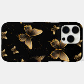 Coques Case-Mate iPhone Papillons d'or noir (Verso (horizontal))