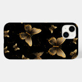 Coques Case-Mate iPhone Papillons d'or noir (Verso (horizontal))