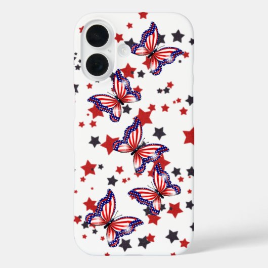 Coques Case-Mate iPhone Papillons du drapeau patriotique (Verso)