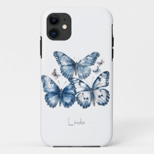 Case-Mate iPhone Case Papillons en bleu de Delft, personnalisables