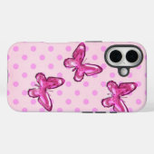 Coques Case-Mate iPhone Papillons en verre rose (Verso (horizontal))