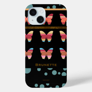 Coque Pour iPhone 15 Papillons et cercles triés