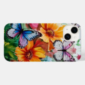 Coques Case-Mate iPhone Papillons et fleurs (Verso (horizontal))