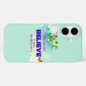 Coques Case-Mate iPhone Papillons et fleurs avec citation magique (Verso (horizontal))