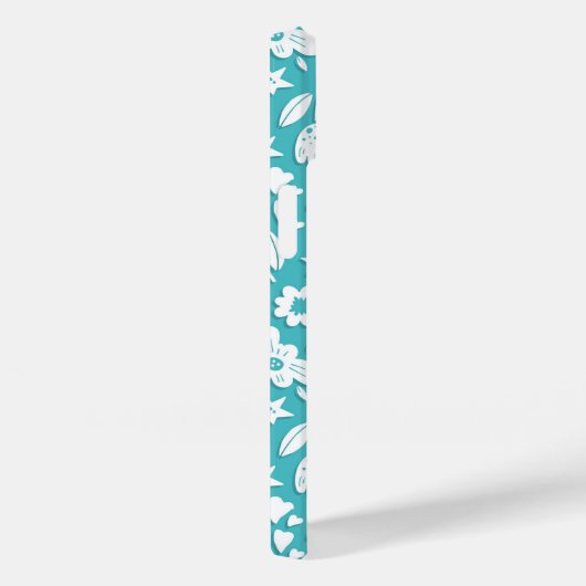 Coques Case-Mate iPhone Papillons Et Fleurs Sur Aqua (Verso / Droite)