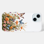 Coques Case-Mate iPhone Papillons fleur sauvage Aquarelle Jardin (Verso (horizontal))