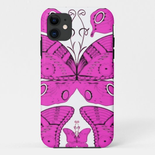 Coques Case-Mate iPhone Papillons Fushia (Dos)