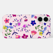 Coques Case-Mate iPhone Papillons mignons et fleurs en rose (Verso (horizontal))