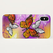 Coques Case-Mate iPhone Papillons Monarque sur Arrière - plan pourpre (Dos (Horizontal))