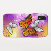 Coques Case-Mate iPhone Papillons Monarque sur Arrière - plan pourpre (Dos (Horizontal))