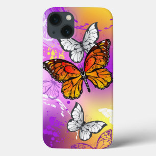 Case-Mate iPhone Case Papillons Monarque sur Arrière - plan pourpre