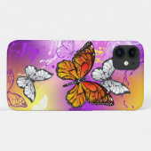 Coques Case-Mate iPhone Papillons Monarque sur Arrière - plan pourpre (Dos (Horizontal))