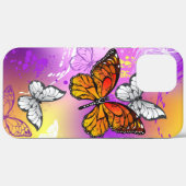 Coques Case-Mate iPhone Papillons Monarque sur Arrière - plan pourpre (Verso (horizontal))