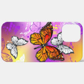 Coques Case-Mate iPhone Papillons Monarque sur Arrière - plan pourpre (Retour (horizontal))